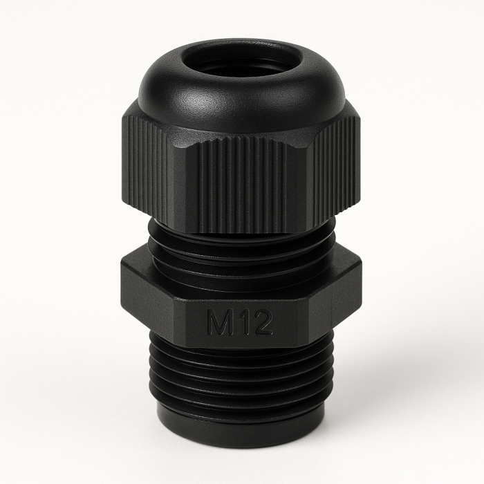 Black M12 Cable Gland